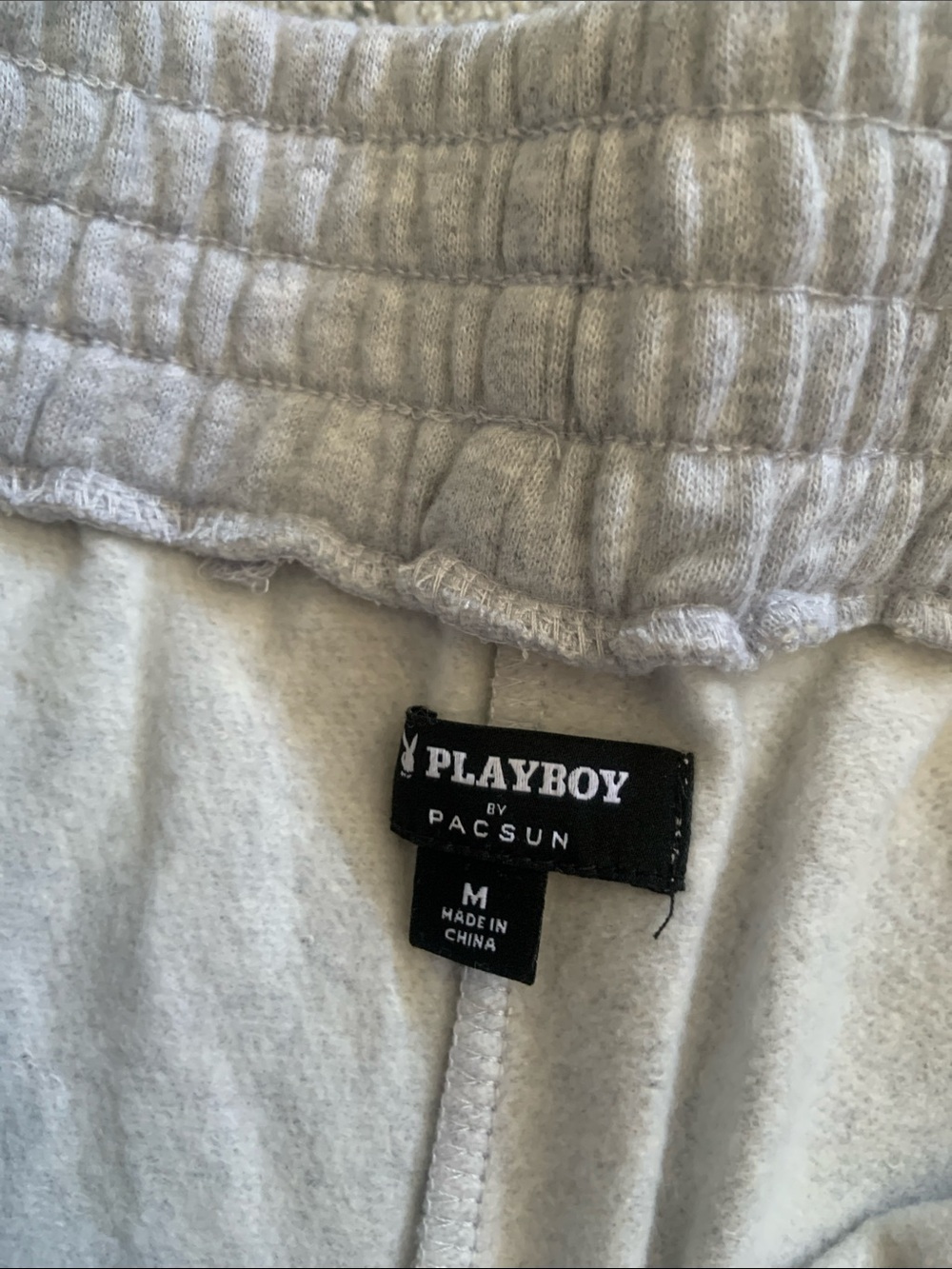 PLAYBOY Light Gray Elastic Waist Athletic Shorts - Picture 3 of 4